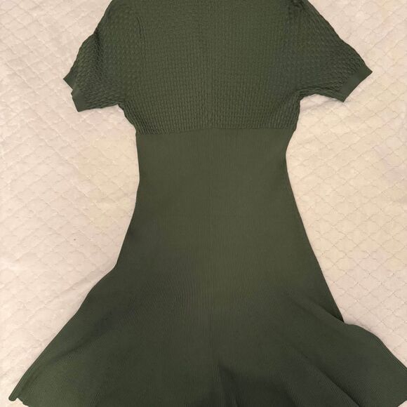 Sandro Olive Green Polo-Knit - Esmila Short Knit - Dress – Size FR 38 / US 6 - Picture 5 of 5